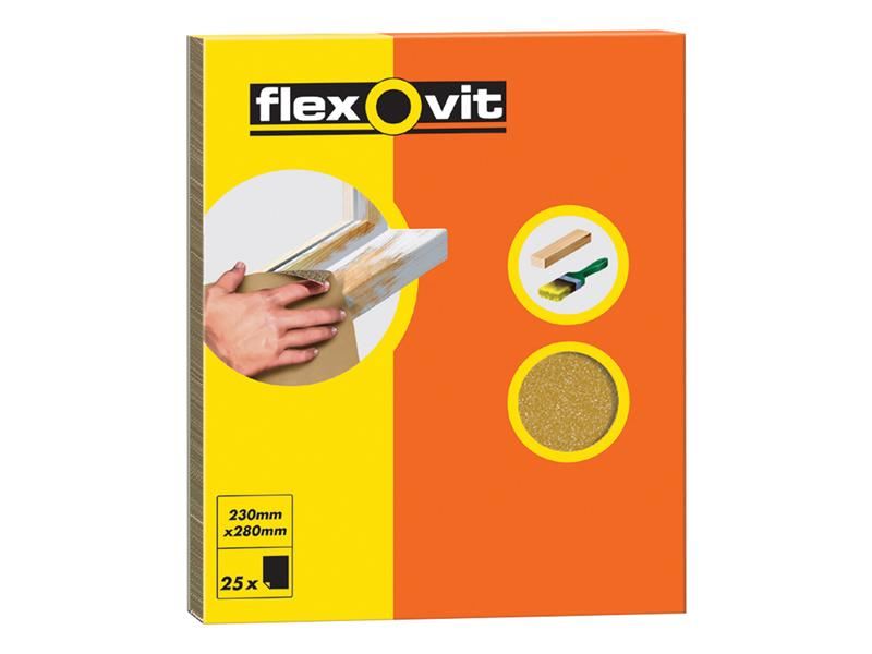 Flexovit - 玻璃砂紙 230 x 280毫米 S2粗度 (25張裝)