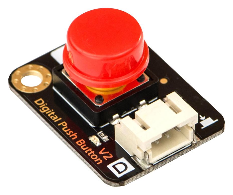 DFROBOT Gravity Ψηφιακό Κουμπί Πιέσεως με LED, Κόκκινο