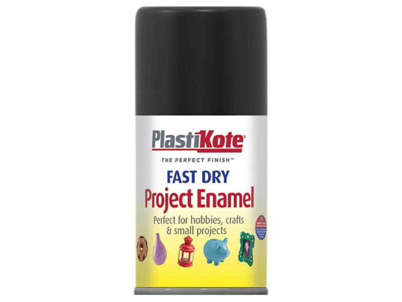 PlastiKote Snel Drogende Emaille Aerosol, Glanzend Zwart, 100 ml