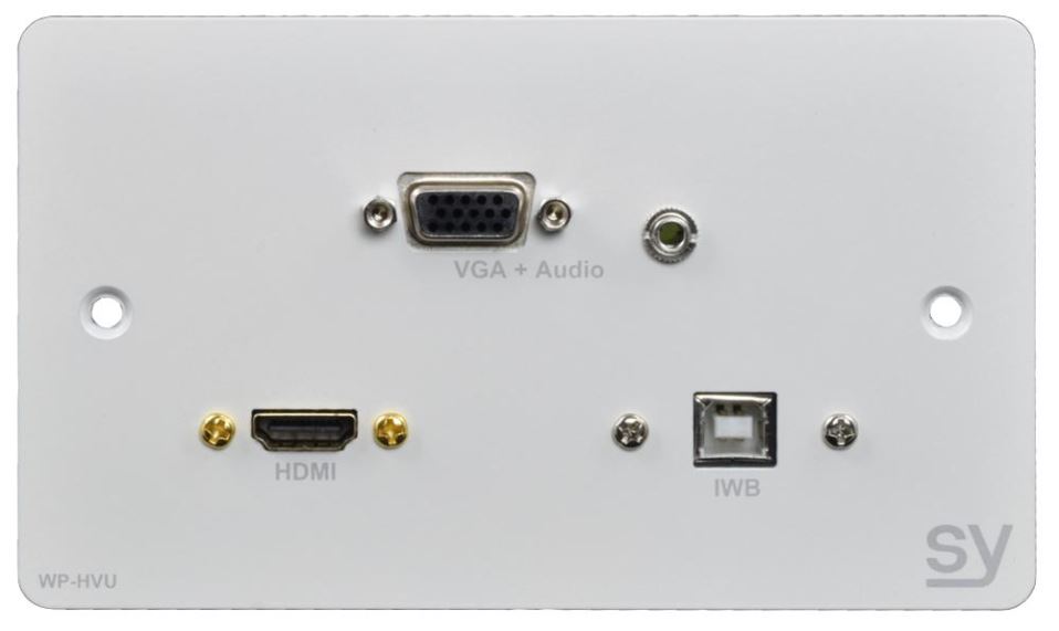 SY ELECTRONICS 2-Gang HDMI Wallplate with VGA & USB, White