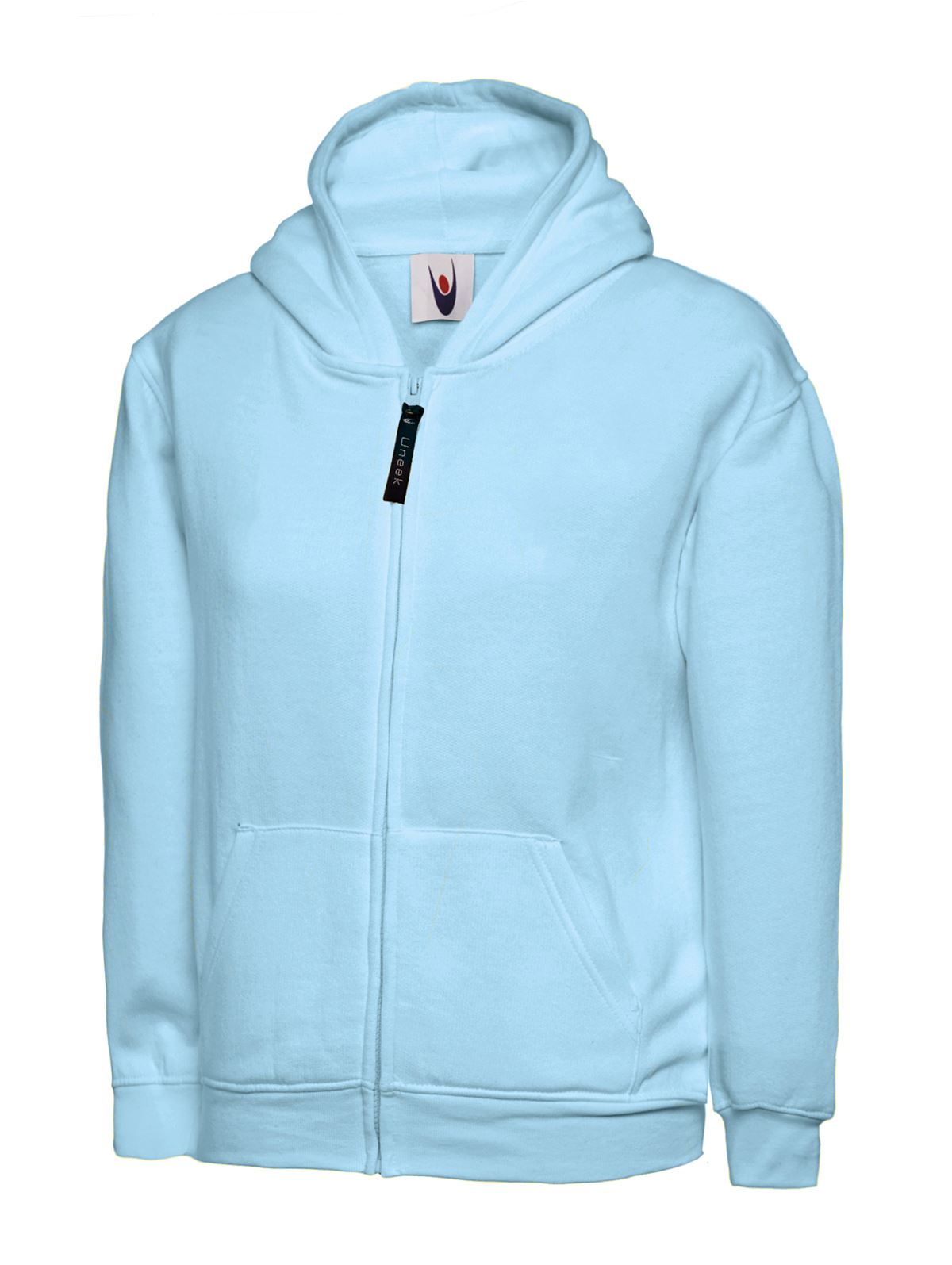 Uneek - Baju Hoodie Zip Penuh Kanak-Kanak Klasik - 50% Poliester 50% Kapas - W: