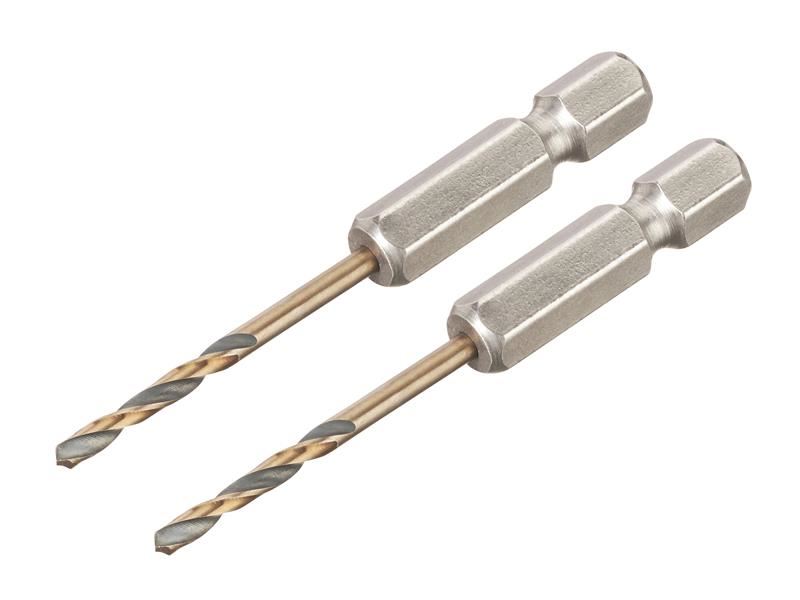 Dewalt מקדחי HSS-G משושים שחור וזהב (2 חתיכות), 2.5 מ״מ