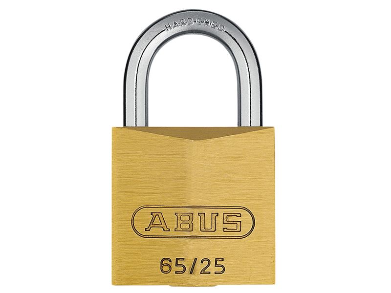 ABUS 65/25mm Brass Padlock with Hardened Steel Shackle