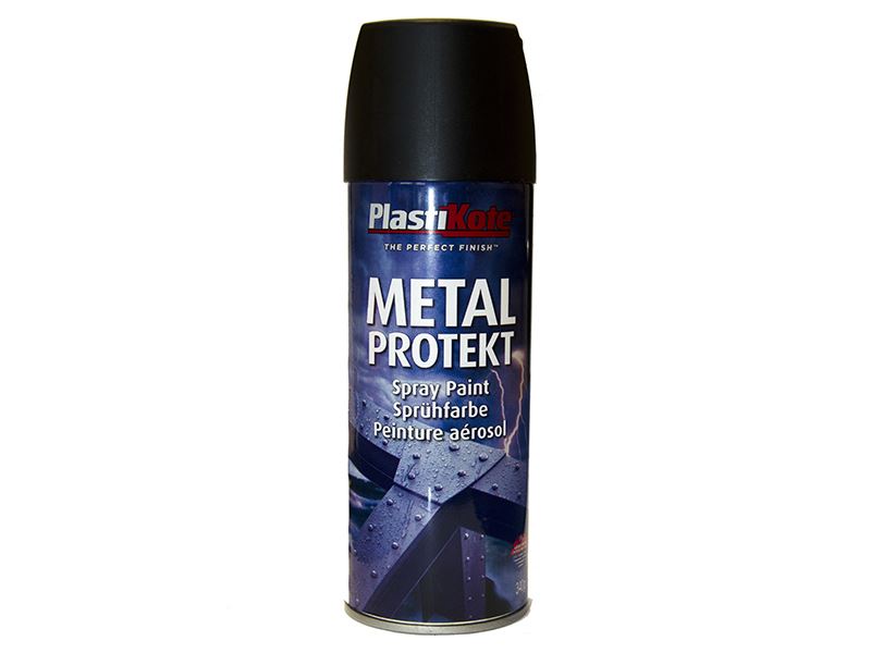 PlastiKote Metal Protekt Spray Paint, Matt Black, 400ml
