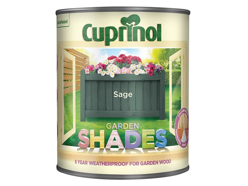 Cuprinol Garden Shades Sage, Pintura para Madera y Piedra, 1 Litro