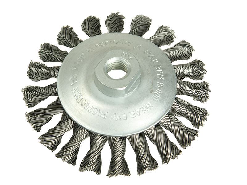 Lessmann מברשת חוט קונוס, 100מ”מ, חור M10, חוט פלדה 0.50