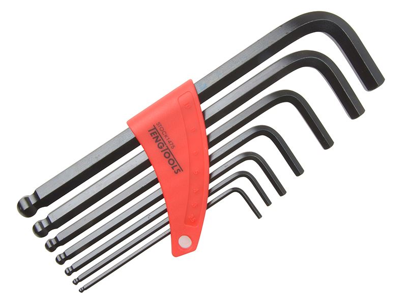 Teng Metric Ball Point Hex Key Set, 7-Piece, Chrome Vanadium Steel