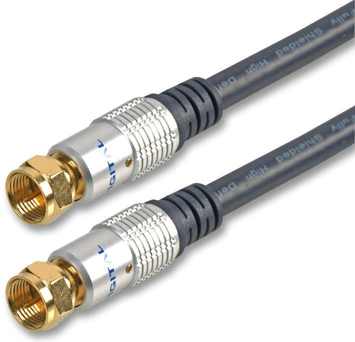 PRO SIGNAL HQ Câble coaxial satellite F-Type, Mâle à Mâle, 2m Bleu