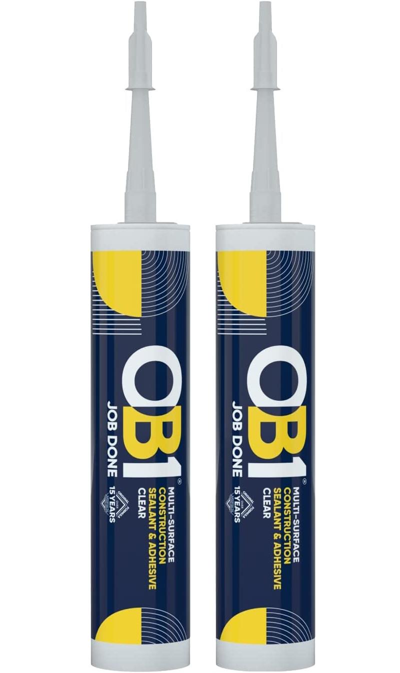 OB1 Clear Multi-Surface Construction Sealant & Adhesive, Pack of 2