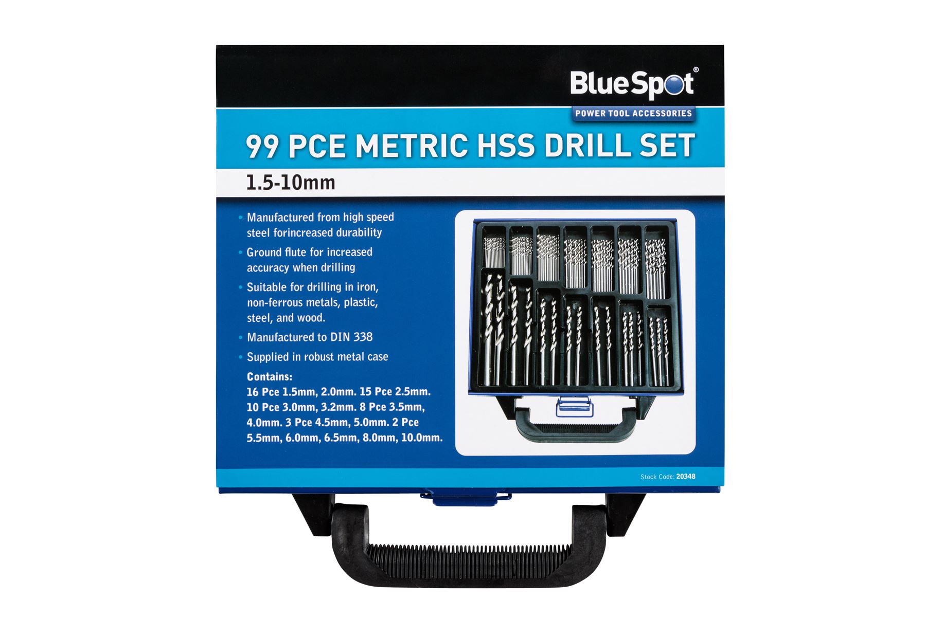Blue Spot Tools Σύνολο 99 Τεμαχίων Η.S.S. Τρυπανιών Μετρικών (1.5-10mm)