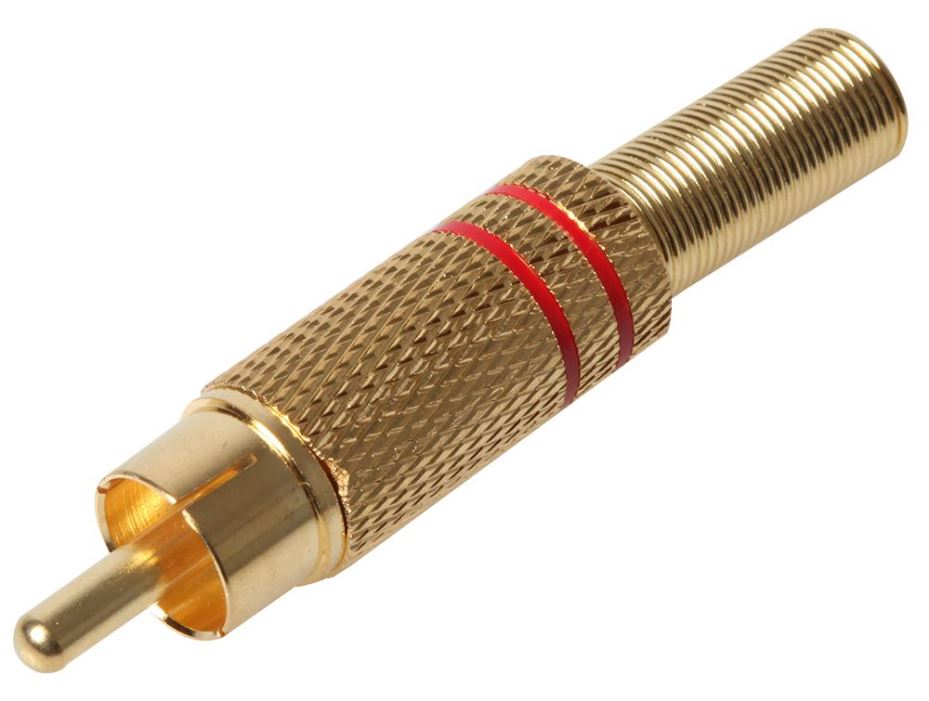 PRO SIGNAL Conector Phono Banhado a Ouro, Vermelho, 3.2mm