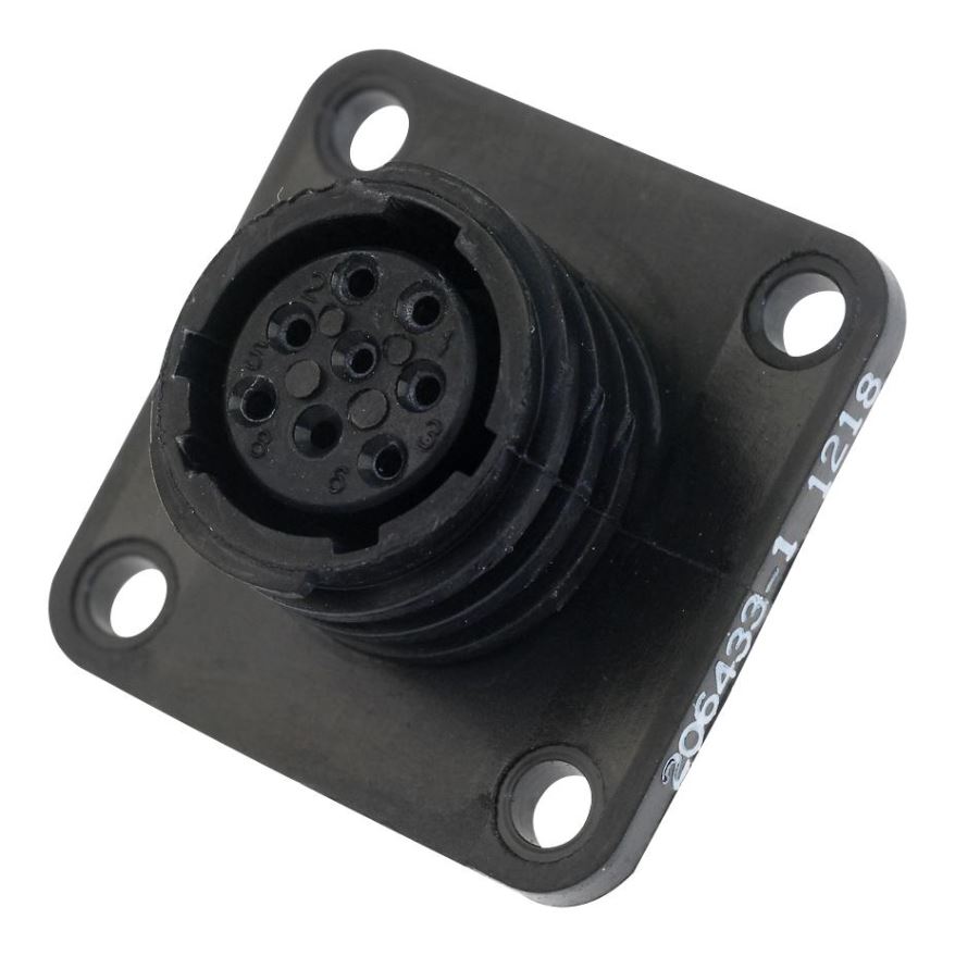 TE Connectivity 206433-1 Conector Circular 8 Vias, Encaixe de Flange Quadrado