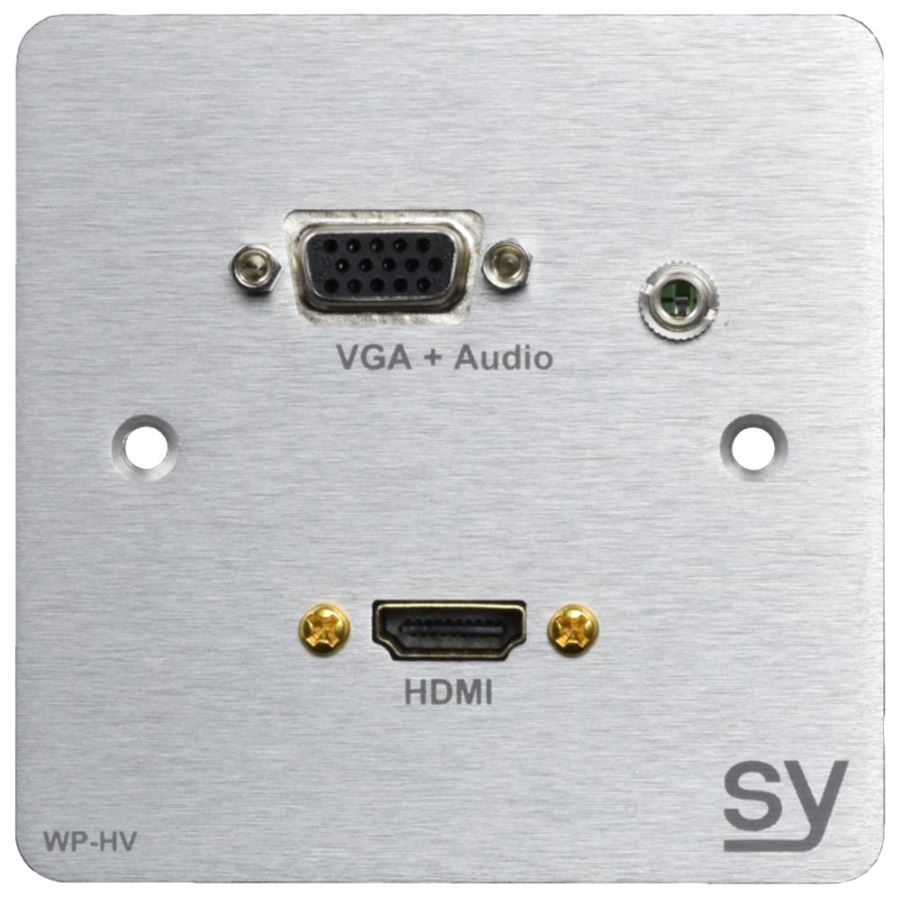 SY ELECTRONICS 1-Gang HDMI & VGA Slim Metal Wallplate, Silver