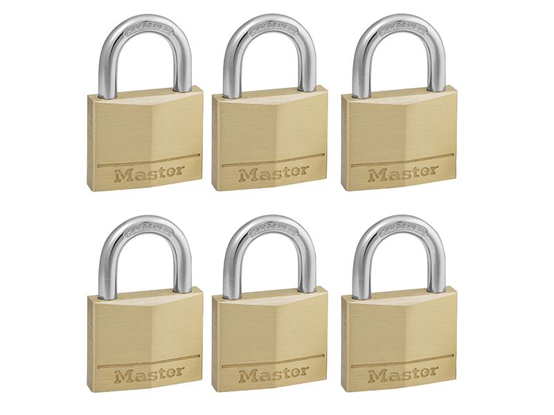 Master Lock - Κλειδαριά 40mm από Μασίβος Ορείχαλκος, 4-Καρφία, 6 Τεμάχια με Ίδι