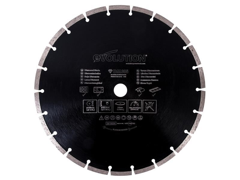 Evolution RAGE Diamantblad, Gebroken Rand, 305mm x 22,2mm