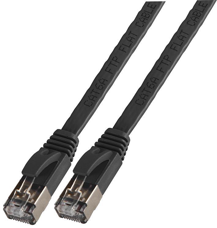 PRO SIGNAL Cat6a STP Ethernet kabel, plochý, 10m, černý