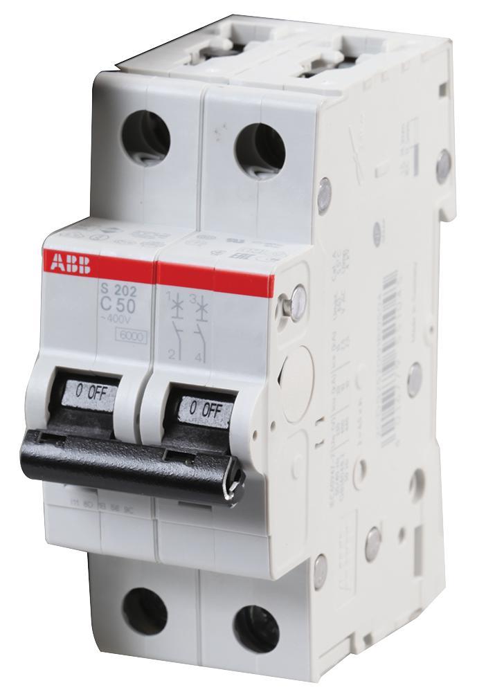 ABB Disjuntor Bipolar 50A Tipo C para Montagem em Trilho DIN