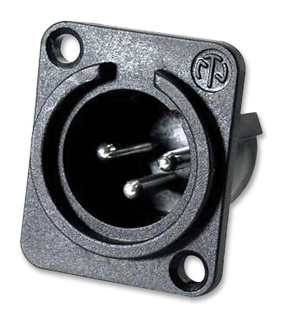 Neutrik NC3MPP 3-Pole XLR Panel Plug, Silver-Plated, D Shell