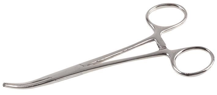 Duratool 150mm Bent Nose Forceps with Serrated Jaws