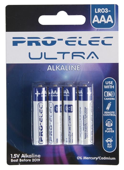 PRO ELEC - Bateri Alkali Ultra AAA Pakej 4