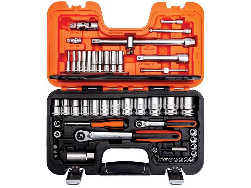 Bahco S560 1/4 & 1/2in Drive Socket Set, 56 Piece, Chrome Vanadium