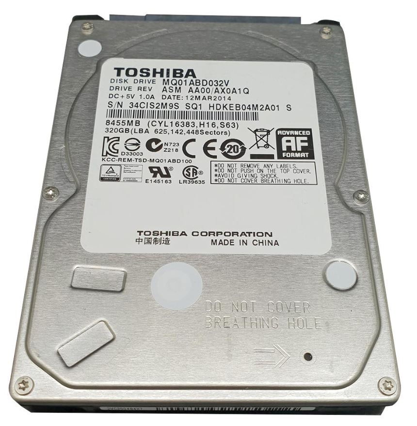 TOSHIBA - 2.5吋 SATA 內部硬碟 320GB (翻新)
