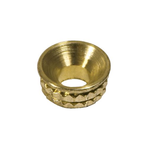 Timco Knurled Inset Screw Cups, Solid Brass, 3.5mm Screw Fit (8 Pieces)