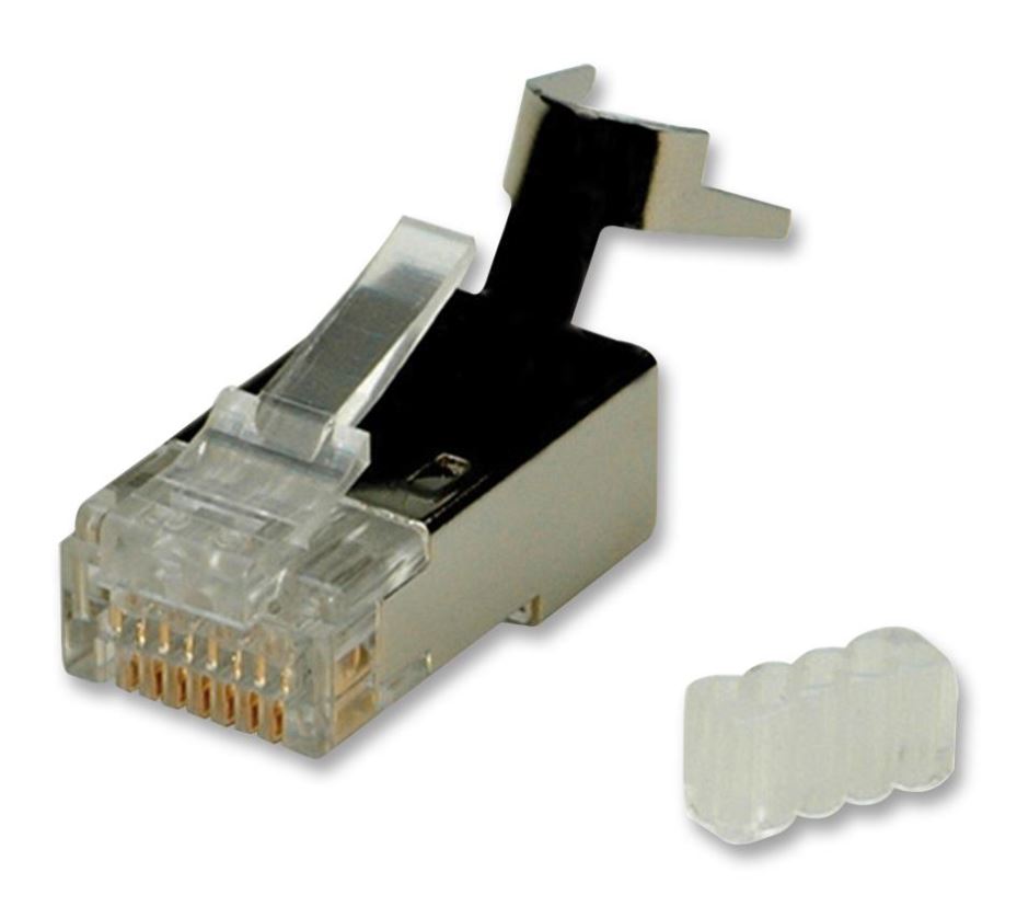 ROLINE Modular RJ45 Plug, Cat6, Shielded, Solid Wire (10 Pack)