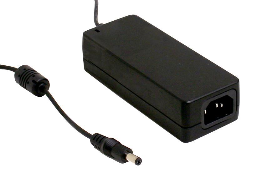 MEAN WELL - Bekalan Kuasa Desktop 5V, 5A, 25W (Tahap VI), IEC C14, Palam 2.1mm
