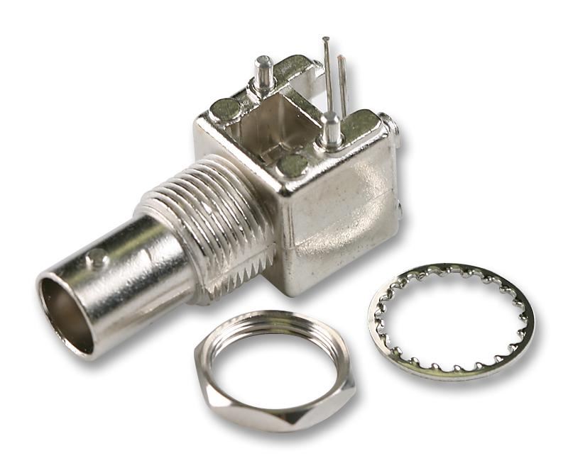 AMPHENOL RF Coaxial BNC Right Angle Jack, 50 Ohm, 4GHz