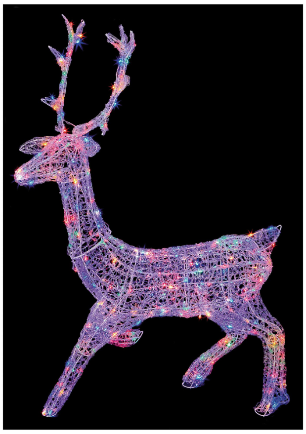 Lumière de cerf de Noël LED multicolore Premier, 1,4m