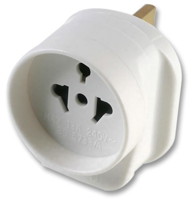Pro Elec - Adaptateur de voyage pour visiteurs au Royaume-Uni, 13A, Blanc