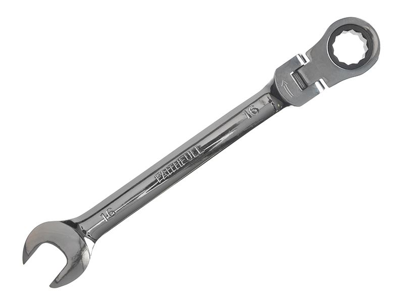 Faithfull Llave de Carraca de Cabeza Flexible 16mm, Cromo Vanadio