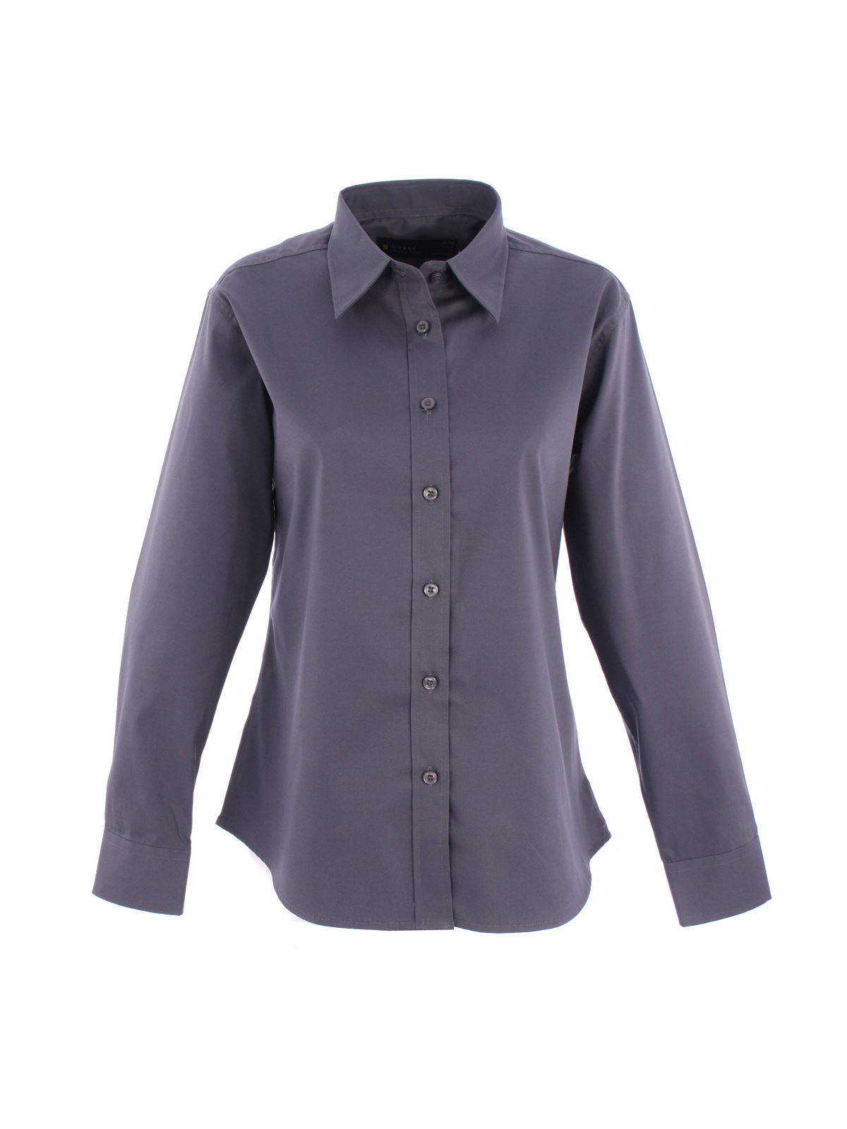 Uneek Women's Pinpoint Oxford Shirt - Long Sleeve Charcoal - Size M