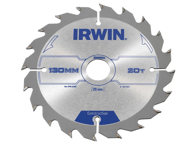 IRWIN Lama per Sega Circolare da Costruzione 130mm x 20T ATB