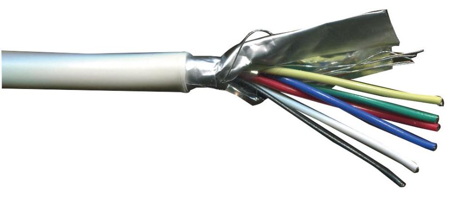 PRO POWER - Cable Aláraim Scagtha 6-Lárnach, 0.22mm², Bán, 100m