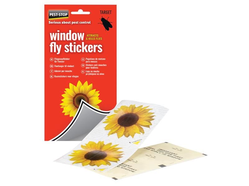 Pest-Stop Window Fly Stickers with Sunflower Design (Pack of 4)