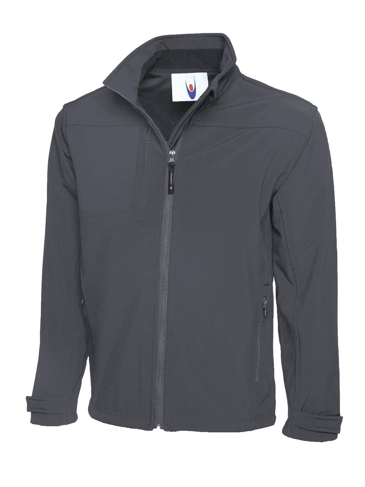Uneek Unisex Premium Full Zip Soft Shell Jacket, Waterproof, Light Grey, XS
