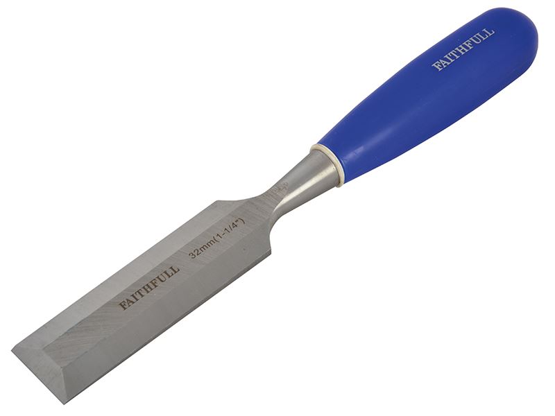 Faithfull Ciseau biseauté poignée bleue 32mm (1¼ pouce)