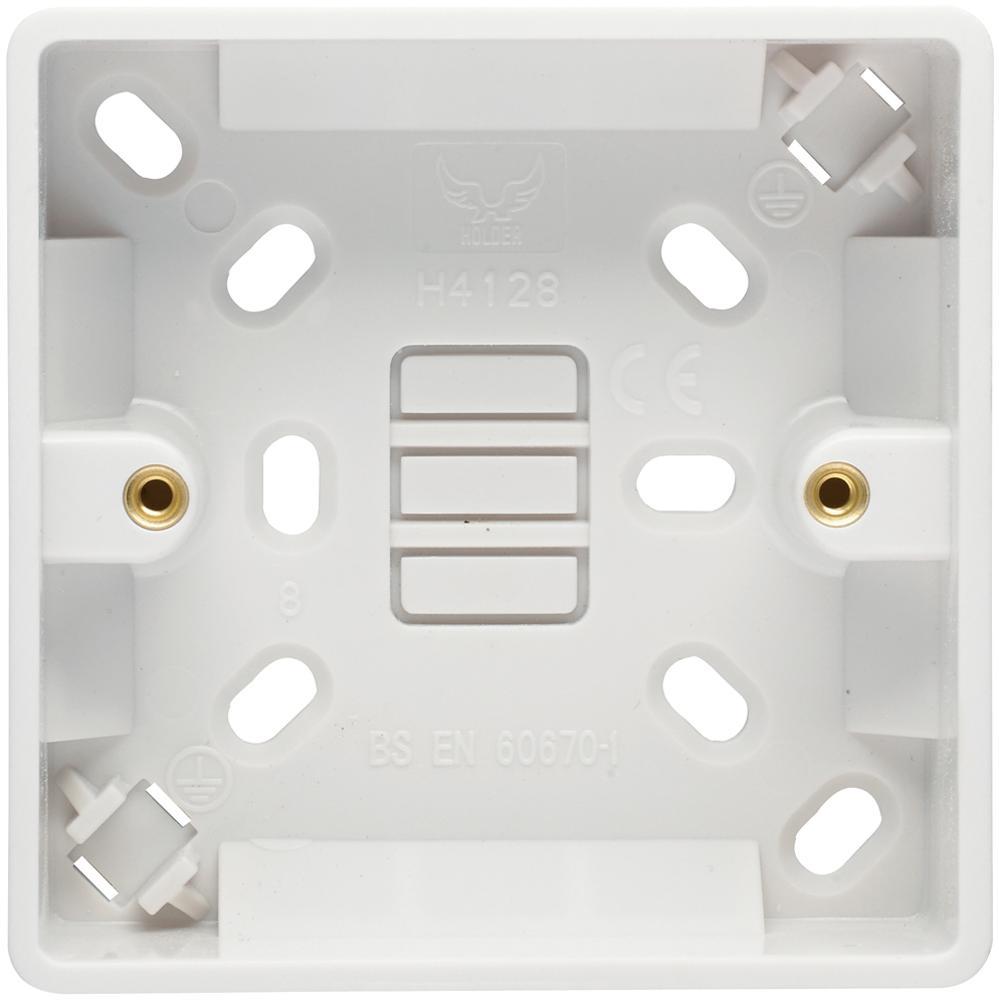 VOLEX White 1-Gang Pattress Box, PVC, 29mm