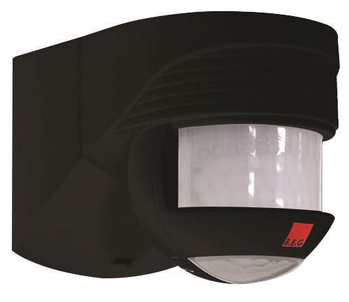 B.E.G. 12m External PIR Detector, Black, 1kW, 140° Beam Angle