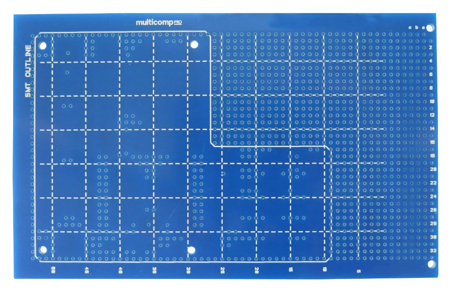 MULTICOMP PRO - Clár Stríocáin Prototyping Oktapad 3U Leath-Aonair, 100x160mm