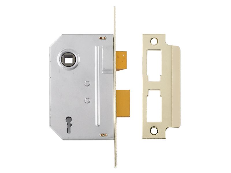 Yale PM320 3 Lever Mortice Sashlock, Polished Brass, 65mm