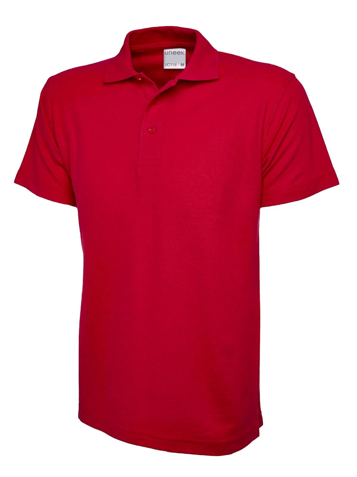 Uneek Polo Unisex Ultra Algodón - Rojo - Talla XS