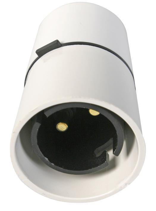 CRABTREE T2 BC מחזיק מנורה עם אחיזת כבל, לבן