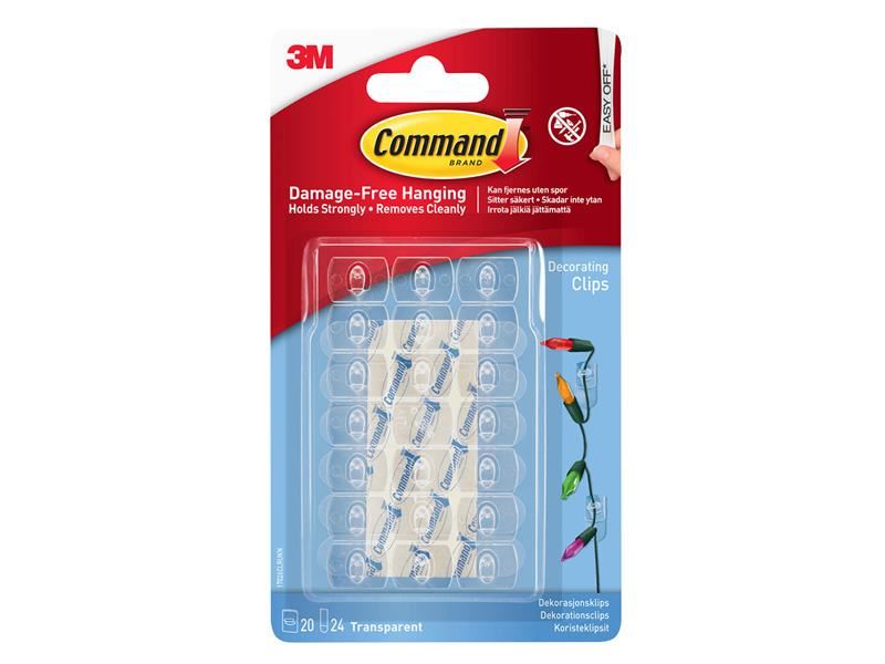 Command™ Heldere Decoratieclips met Strips - Verpakking van 20
