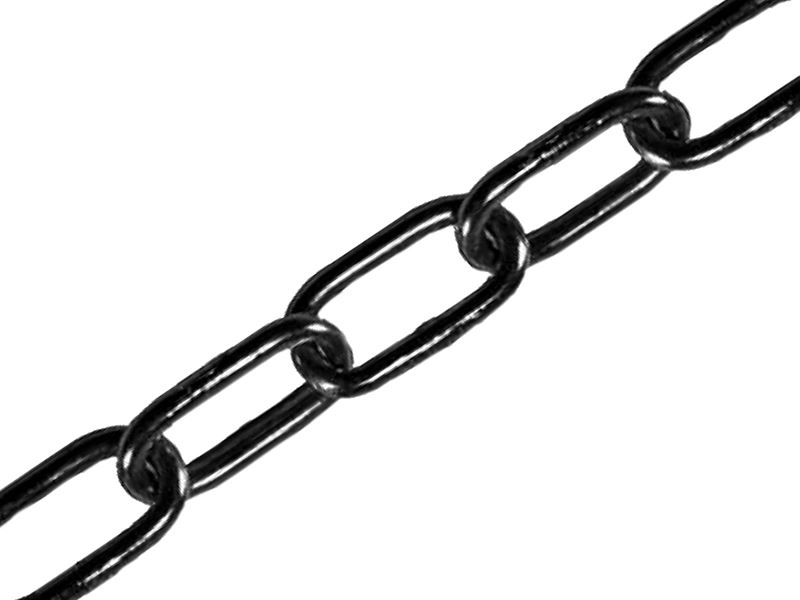 Faithfull Zwart Gelakte Keten, 4mm x 2.5m, Max. Belasting 120kg