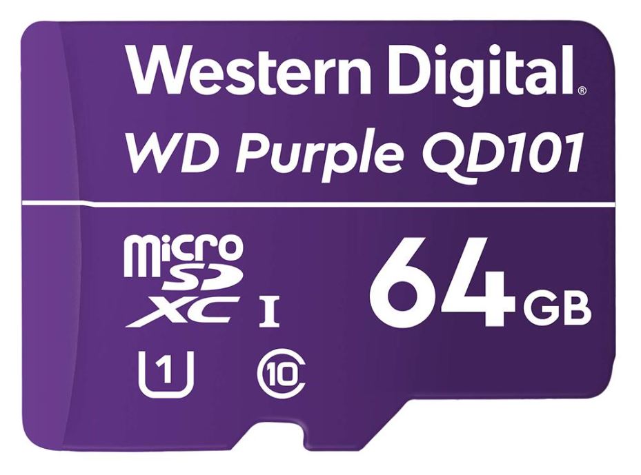 WD Purple SC QD101 64GB MicroSDXC Kaart voor Bewaking
