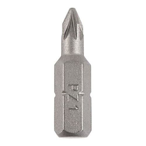 Timco S2 Steel PZ1 Driver Bits, 25mm, 100pc Pack