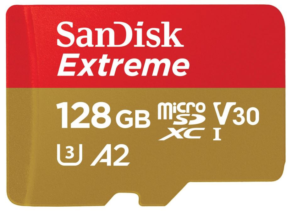 Carte mémoire SanDisk Extreme MicroSDXC 128GB UHS-I U3 V30 (160 MB/s)